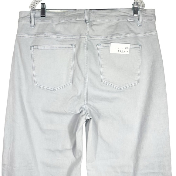RISEN Wide Leg Jeans Light Wash Ice Blue Plus Size 3 XL - Picture 5 of 11